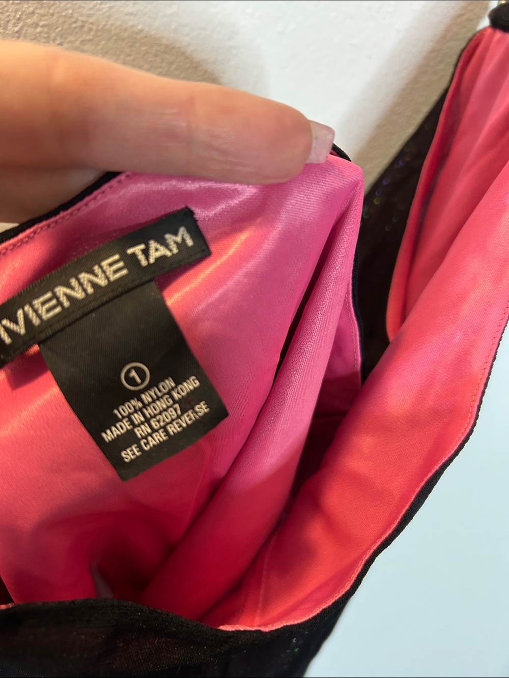 Vivenne Tam Sheer Sparkle Halter - Deep Wine - Picture 2 of 5